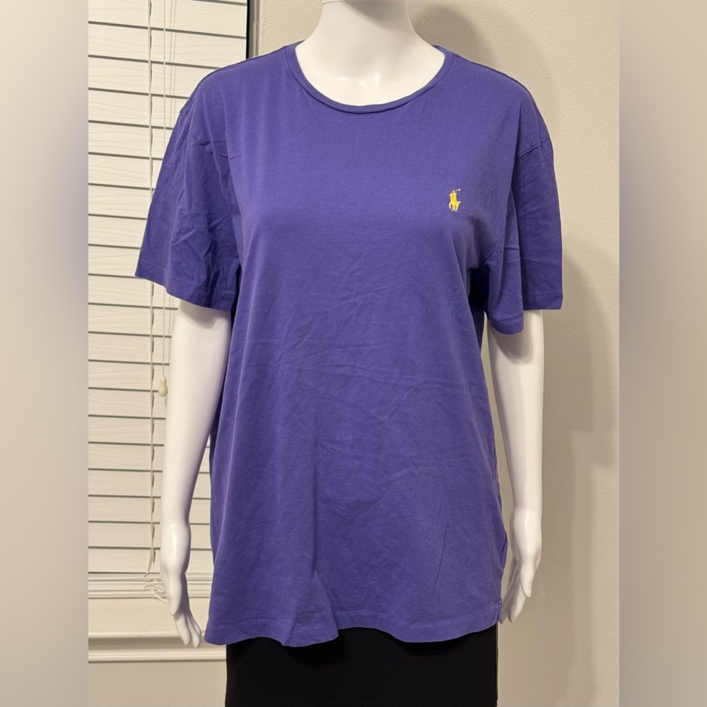 Polo Ralph Lauren men Classic Fit Crewneck T-shirt. Purple, logo. Size L.